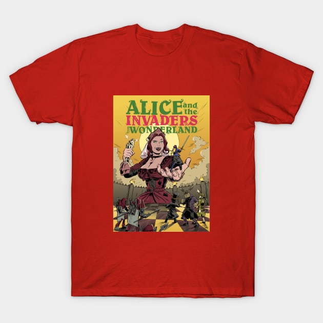 Alice and the Invaders From Wonderland T-Shirt by Bret M. Herholz